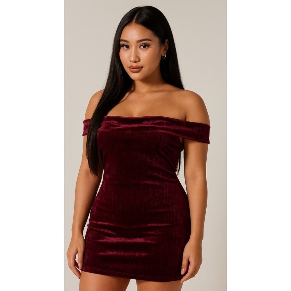 Urban Social Strapless Velvet Mini Dress XL NWT Off Shoulder Party Night Out